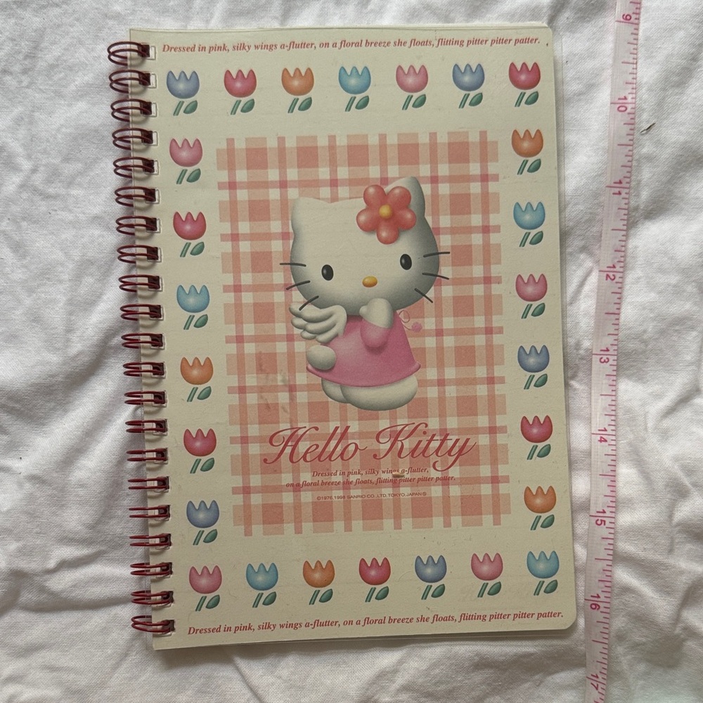 Hello Kitty Pink and White Spiral Notebook VINTAGE bought in japan